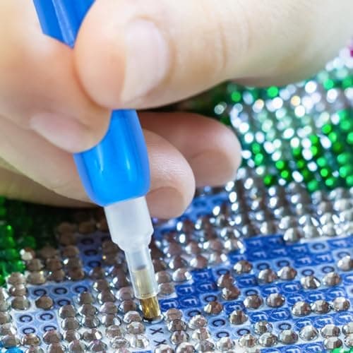 JJYHEHOT Stylo Diamond Painting Kit, Diamond Painting Accessoires en Résine avec 15 Embouts de Remplacement, Outils de Fabrication Artisanale de Peinture Diamant 5D pour Bricolage Artisanat