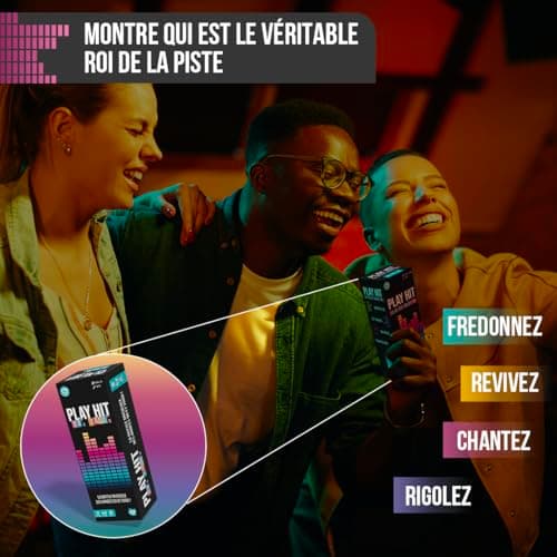 Play Hit - Jeu de Société - Quiz Musiques des Années 90 et 2000 - Parfait pour Mettre l'ambiance - Jeu de Cartes - Jeux de société Amis et Famille - 2 à 10 Joueurs