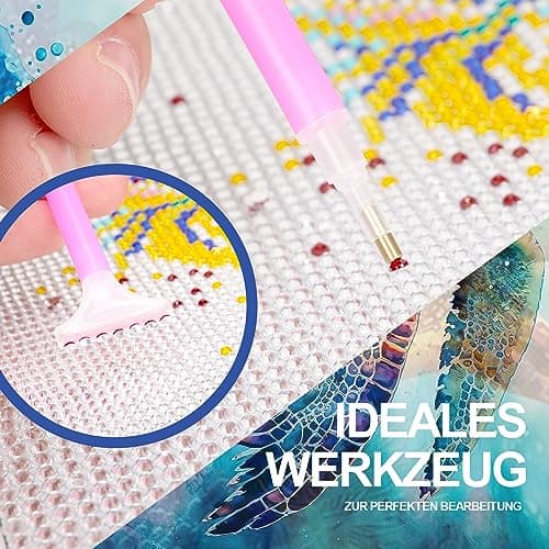 Hjjdiyes Diamond Painting Adultes Animaux Tortue Diamond Painting Enfants 5D Diy Diamant Painting Images avec Accessoires Diamond Painting Kit Full Drill Diamant Peinture Mer Tortues 30 x 40 cm