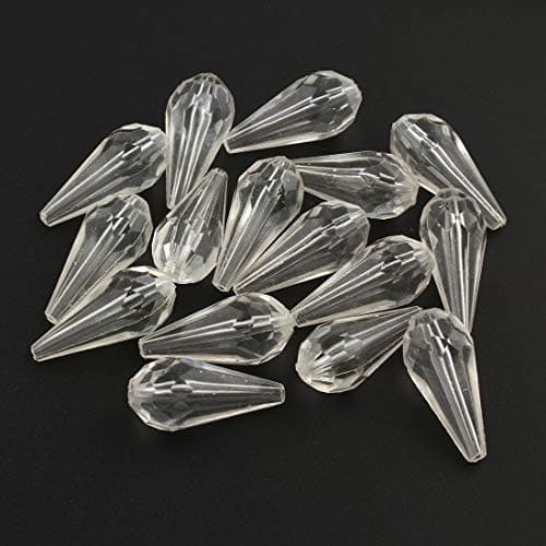 60 pièces de perles en plastique, couleur cristalline, forme de goutte, 25 mm, perles de bijoux, perles décoratives