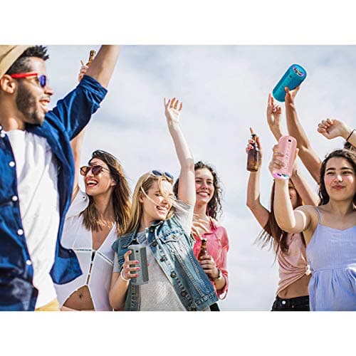 Ortizan Enceinte Bluetooth Portable sans Fils.lumière LED, IPX7 Lecture 30H, Volume Plus Fort et Basses améliorées,Durable pour Les Voyages, l'extérieur... (Pink)