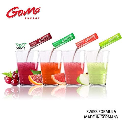 GoMo ENERGY® Assortiment de boissons de vitalité 100% naturelles sans sucre| Meilleure performance de corps et d’esprit | Énergie, vigilance et concentration | MIXED FRUITY BOOST 4x3 portions