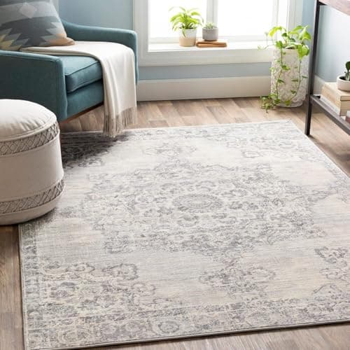 Livabliss MOC2301-43511 Tapis Vintage, Polypropylene, Gris, 130x180cm