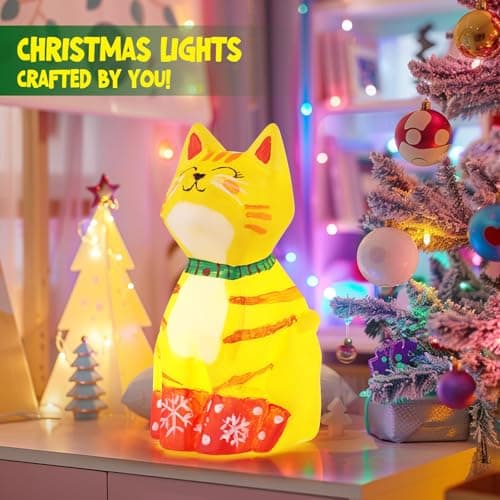DIY-LAOESE Kit de Peinture Lampe de Chat Veilleuse 3D, Cadeau Fille 6 7 8 9 10 12 Ans, Loisirs Créatifs Bricolage Enfant, Jouet Fille Garcon, Kit d'Arts et d'Artisanat, Idee Cadeau Fille 4-12 Ans