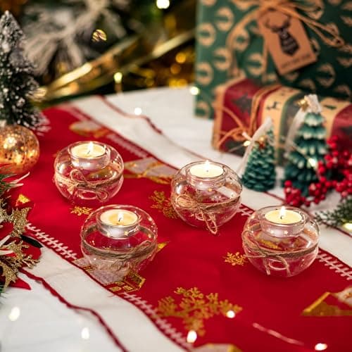 NUPTIO 8 Pièces Bougeoirs en Verre Clair de Bougie Chauffe-Plat, 2 Genres D'utilisation Porte-Bougie Votive, Décoration de Table pour Mariage, Fête, Aromathérapie, Spa