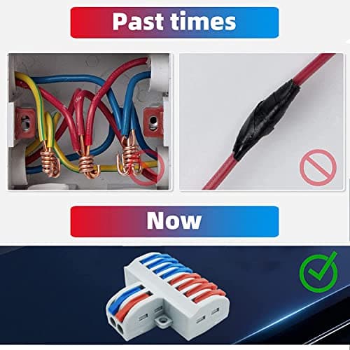 Bornes de Connexion, CESFONJER SPL-82 6 Pcs Connecteurs électriques, Levier-Écrou Fil Connecteurs, Connecteur de fil compact (2 in 8 out)