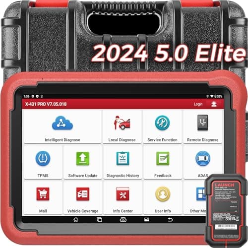 LAUNCH X431 Pros V+ 5.0 Elite Valise Diagnostic Auto avec DBSCar VII Connector,37+ Reset pour Toutes Les Voitures,Bidirectional,ECU Online Coding,CANFD,Key IMMO,FCA AutoAuth,VAG Guide