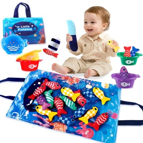 Cmiolacuna Jouet Enfant 1 an Jouet pour BéBé 1 an Jeu de Pêche Jouets Montessori pour Les Tout-Petits de 1 à 3 Ans Cadeau pour bébé Cadeau Bébé 6 Mois