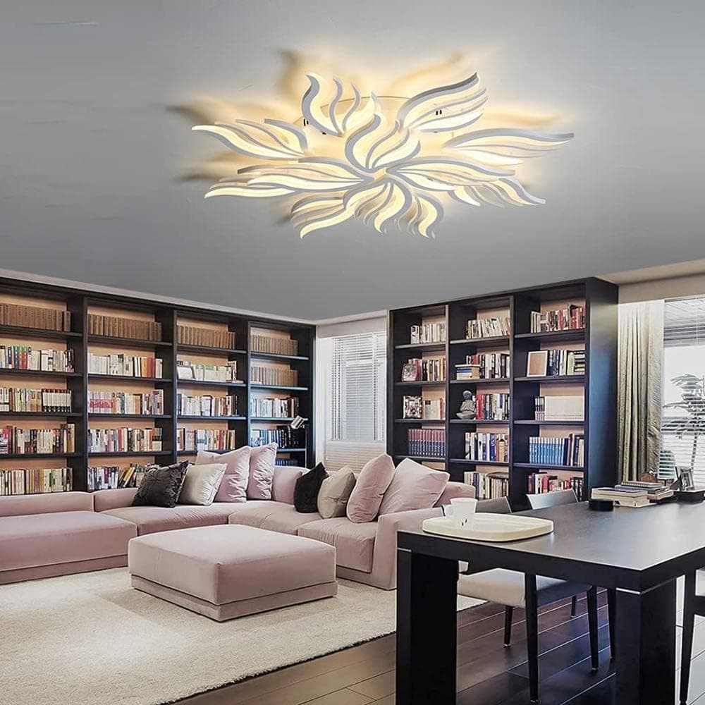 Plafonnier LED moderne dimmable - 115W lampe de salon plafonnier chambre avec télécommande lumière couleur luminosité changement de couleur - plafonnier blanc gradation éclairage intérieur