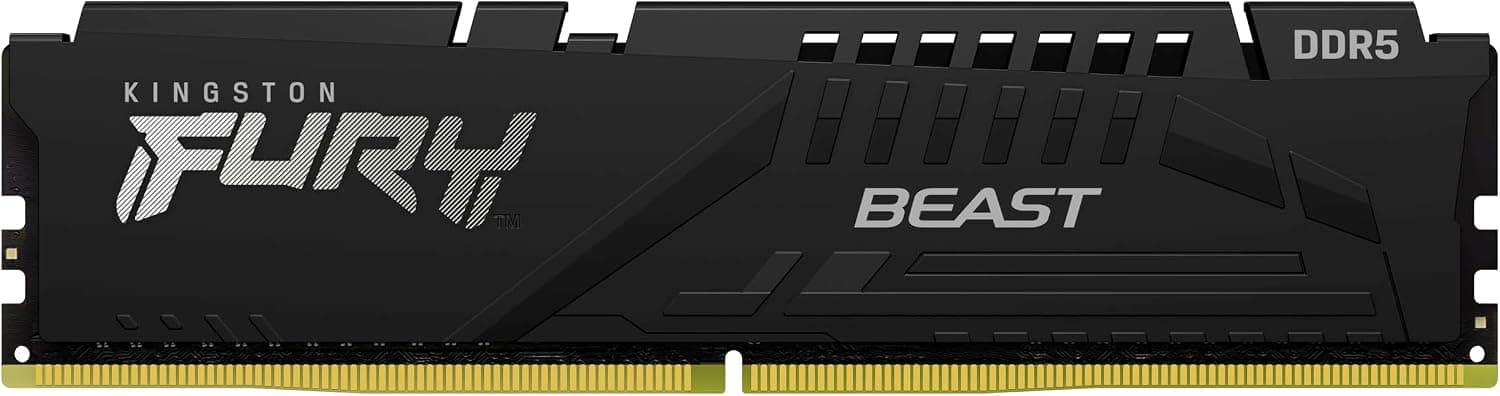 Kingston FURY Beast Noir DDR5 16Go (2x8Go) 6000MT/s CL36 DIMM Mémoire pour PC de Gamer Kit de 2 AMD EXPO et Intel XMP - KF560C36BBEK2-16