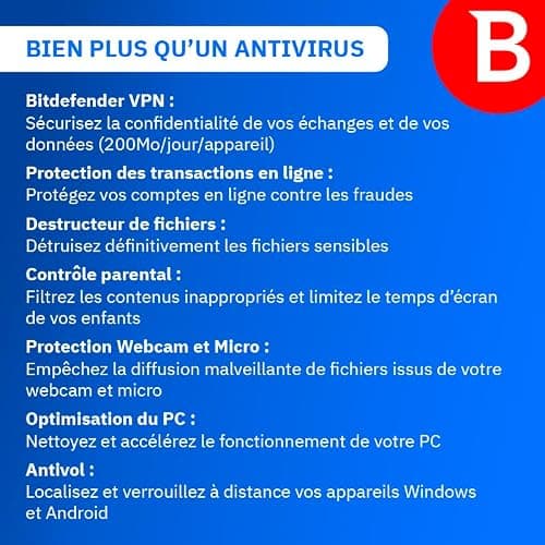 Bitdefender Total Security 2025 | 3 Appareils | 1 An | PC/Mac/iOS/Android | Code d’activation par email | Renouvellement Automatique