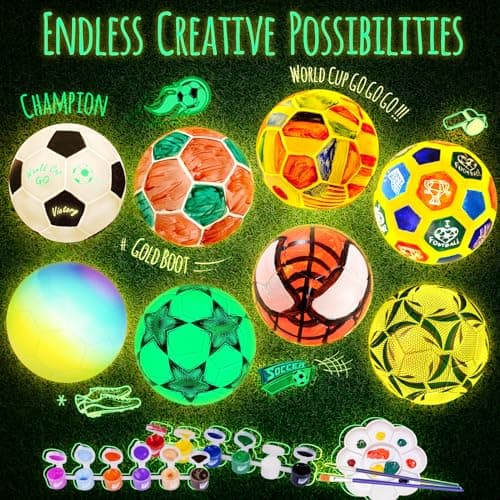 DIY-LAOESE Kit de Peinture Football Veilleuse 3D Lampe, Cadeau d'anniversaire pour Fan de Foot, Loisir Créatif pour Enfant, Garcon Cadeau Fille 3 4 5 6 7 8 9 10 11 12 Ans