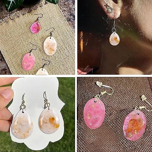 UR URLIFEHALL Lot de 5 moules ronds en silicone en forme de goutte pour fabrication de bijoux, colliers, bracelets, sacs à dos, boucles d'oreilles