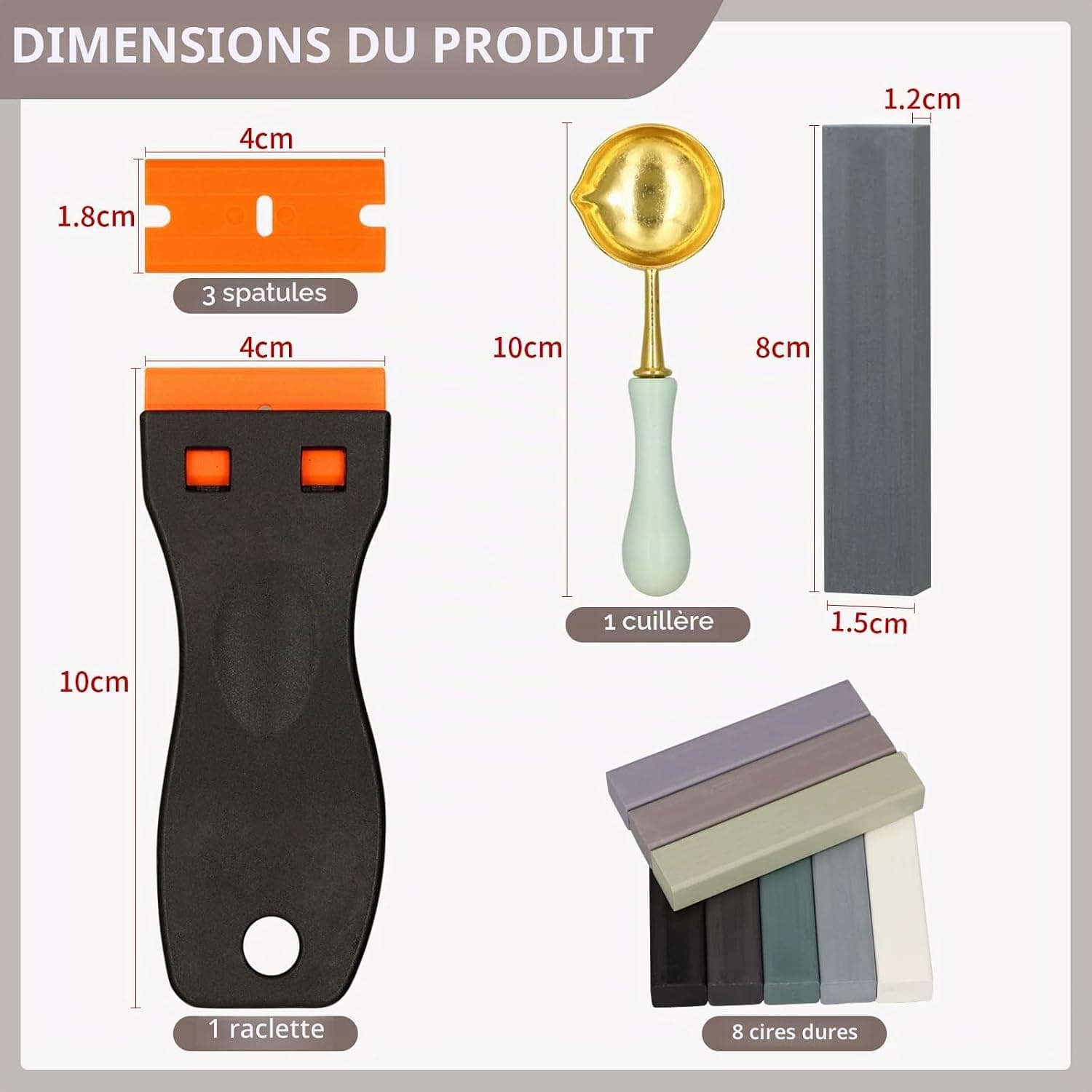 Pate a Bois 8 Couleurs Gris, Pate a Bois Rebouchage, Kit Reparation Parquet