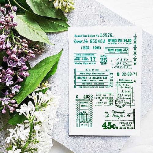 GLOBLELAND Tampons Transparents avec Fond de Texte Vintage Feuilles de Tampons en Gaufrage en Silicone pour Bricolage Scrapbooking et Fabrication de Cartes Décoration Artisanale en Papier