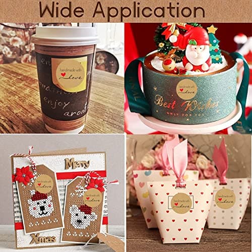 Lot de 500 autocollants cadeaux, étiquettes autocollantes, 1,49 pouces, autocollants de Noël, étiquettes de confiture, étiquettes pour bricolage, pâtisserie, enveloppe, sacs cadeaux, décoration