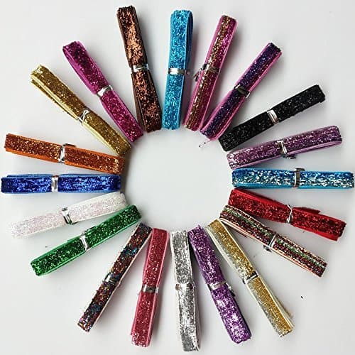 18,3 m de rubans à cheveux Chenkou Craft en velours et paillettes, couleurs assorties, 10 mm. nœuds décoratifs pour cheveux
