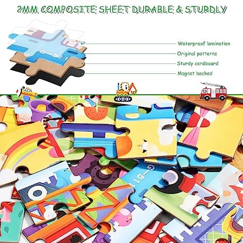 Jouet Puzzle en Magnétique pour Enfant, Montessori Puzzle en Bois de Véhicules Livre de Puzzle Assorti Jouet Éducatifs Apprentissage Cadeau pour Fille Garçon 3 4 5 Ans (Transport)