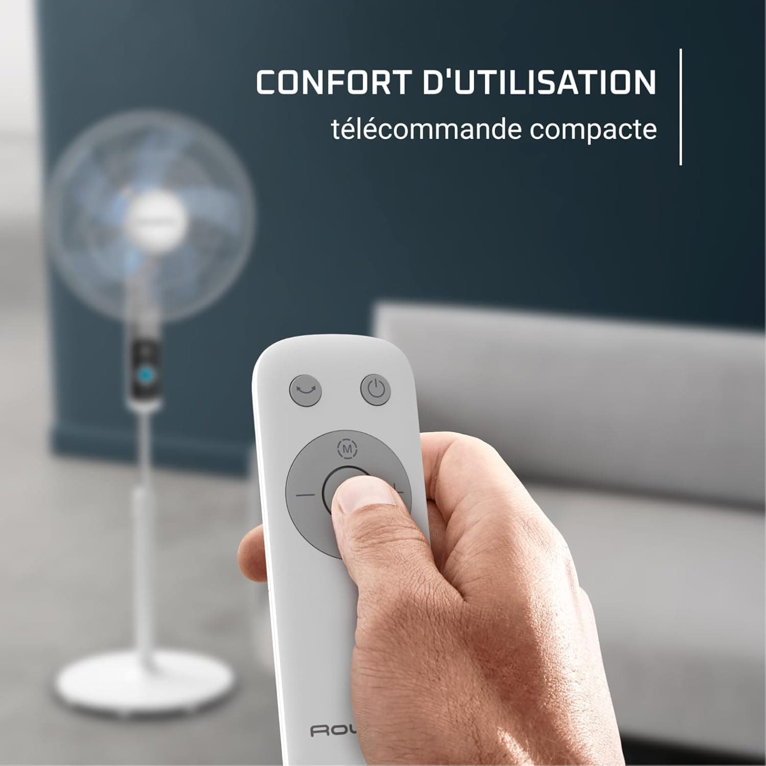 Rowenta Turbo Silence 35 dB(A), ventilateur sur pied puissant VU5650 | 12 Vitesses, Oscillation 120°, Télécommande, Écran LED, Minuterie 12 h, Mode écoénergétique, Couleur: Blanc