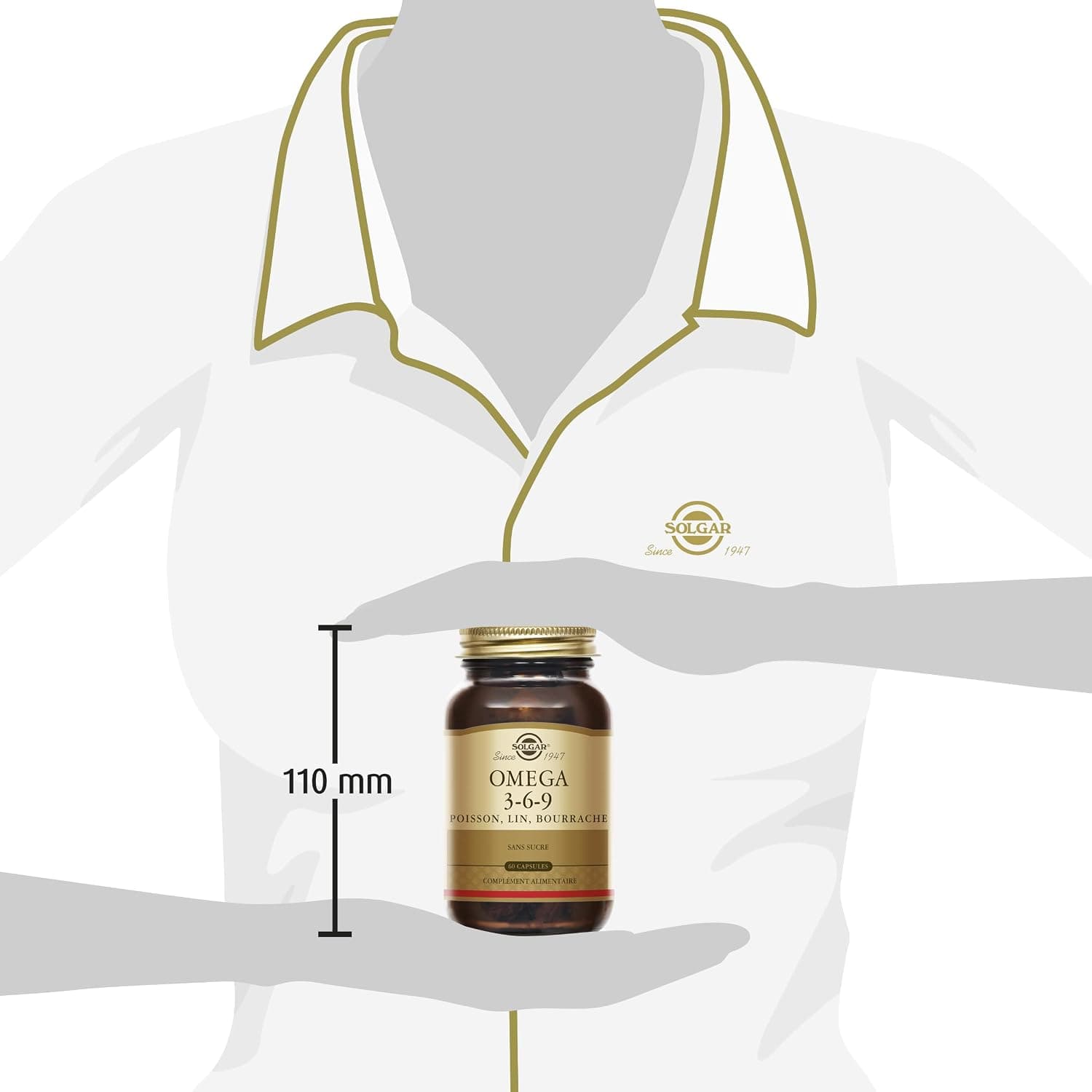 Solgar Omega 3-6-9 - Cardiovasculaire - Acides Gras - Poisson, Lin, Bourrache - Complément Alimentaire - Flacon de 60 capsules