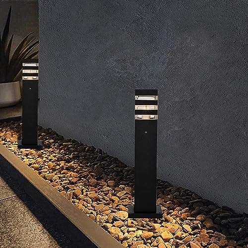 Mengjay Lampadaire Exterieur pour Jardin et Chemin, Luminaire Extérieur E27 Lampe de jardin,IP23 Etanche Eclairage Exterieur,IP23 Etanche Lampe sur pied Poteau Exterieur (A)
