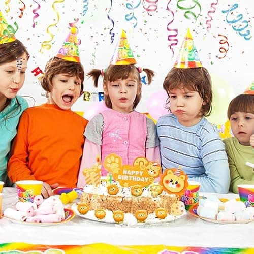 10 Pièces Lion Gâteau Topper, Décorations de Gâteau Lion, Animal Gâteau Toppers DIY Animaux Cake Toppers Figurine Gâteau LionThème Animal Gâteaux Décoration Anniversaire Décoration pour Enfants