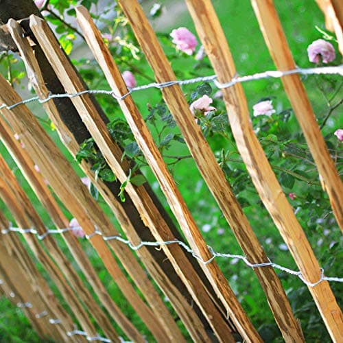 BOGATECO Clôture à Lattis Noisetier Bois | 120 cm de Hauteur et 500 cm de Long | Distance Entre Lattes 4-5 CM | Idéal comme Une Clôture de Jardin | Peut être Utilisé comme de Support pour Les Vignes