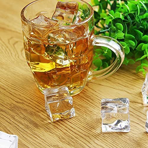60 Pièces Artificielle Acrylique GlaçOns Transparent Faux GlaçOns Cube Carré Forme Verre Glaçon en Plastique Effacer pour Cristal Clair Photographie Props Cuisine Décor