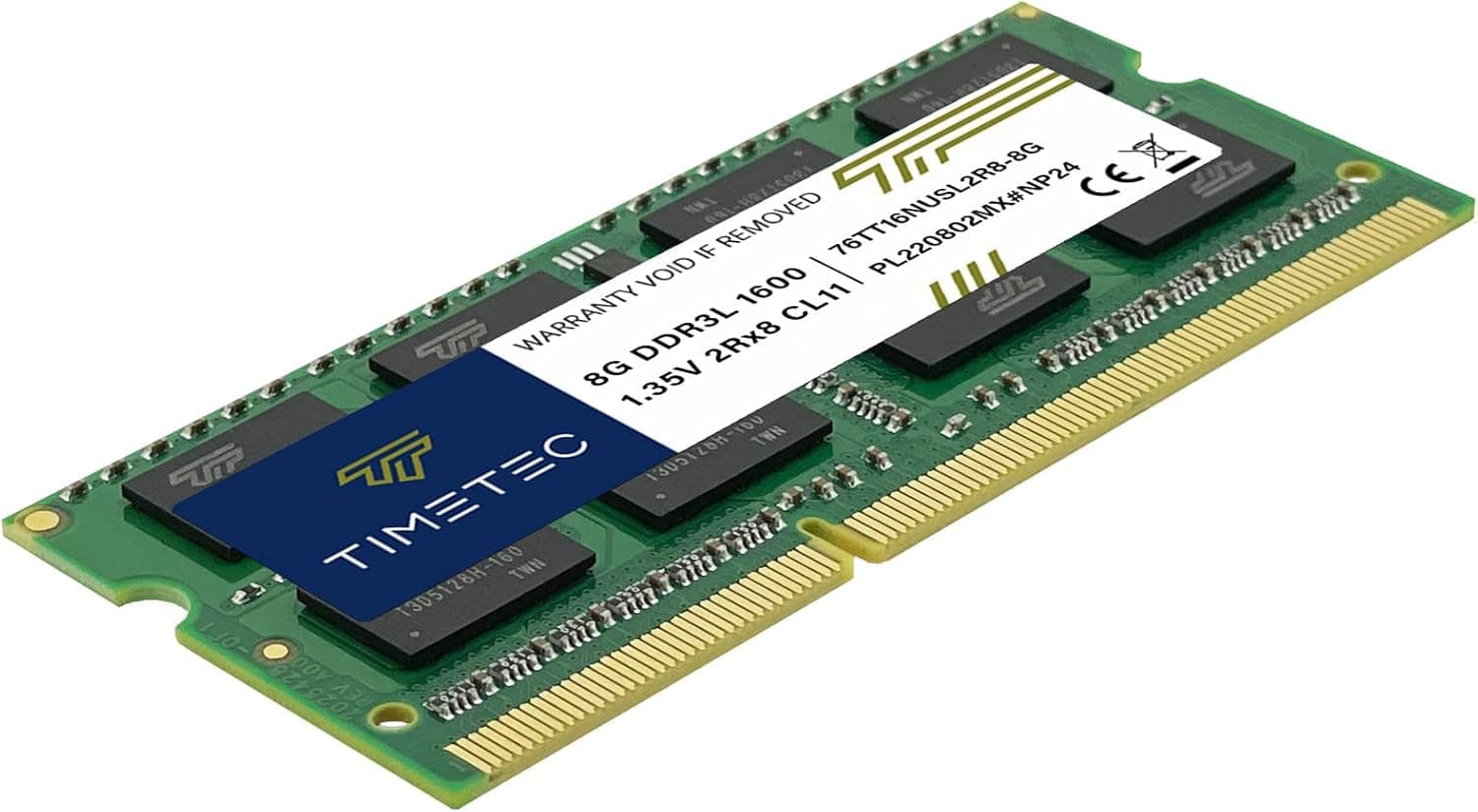 Timetec 16 Go KIT(2x8Go) DDR3L/DDR3 1600MHz PC3-12800 Non-ECC sans tampon 1.35 V/1.5 V CL11 2Rx8 double rang 204 broches SODIMM ordinateur portable PC ordinateur mémoire RAM Module mise à niveau