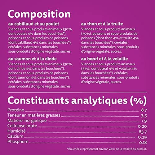 WHISKAS Repas pour Chat - 84 Sachets Fraîcheur de 85g - Pâtée pour Chat Adulte en Gelée - Duo Terre & Mer (4 Variétés) - Nourriture Humide Complète & Equilibrée, 84x85g