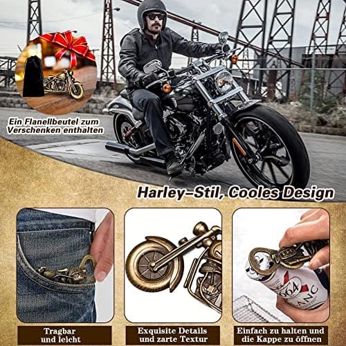 LKKCHER Décapsuleur de Bière Vintage en Forme de Motocyclette, Cadeau pour Homme, Cadeau Papa, Cadeau de Fête des Pères, Cadeau Noel Cadeau Anniversaire Homme pour Lui Papa Petit Ami Mari Grand-Père
