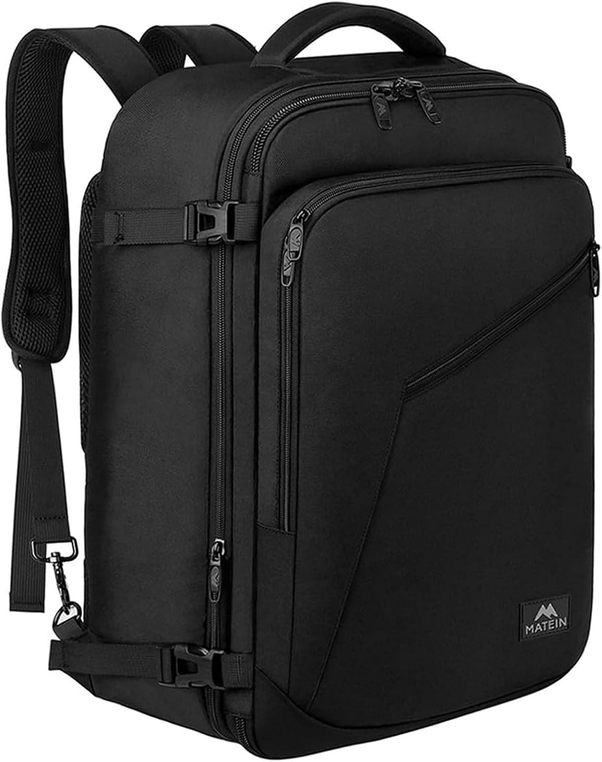 MATEIN Bagage Cabine 40x30x20, Sac a Dos Voyage Cabine Avion avec Ryanair | 40x30x20, Extensible Sac a Dos 30L, Imperméable Bagage a Main Femme Homme pour Scolaires Loisirs Travail, Noir