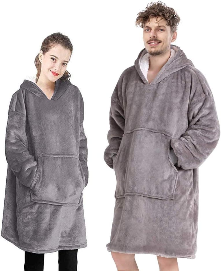 Sweat à Capuche Super Dalian, Veste à Capuche Double Face Super Confortable et épaisse avec de Grandes Poches, Convient aux Hommes et aux Femmes Adultes, Taille