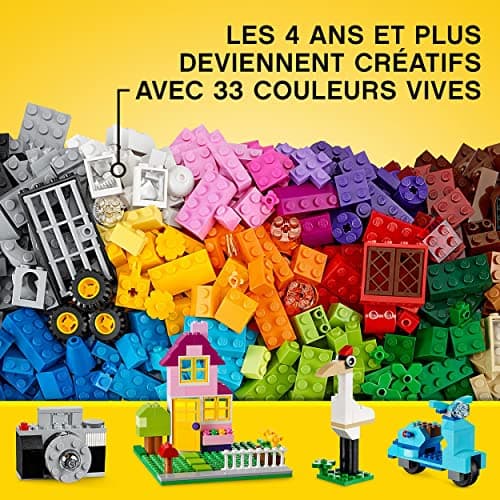Lego Classic La Boîte de Briques Créatives Deluxe, Jouet Créatif et Rangement, Fenêtres et Roues, Plaques de Route, Cadeau Enfants 4 Ans et Plus 10698