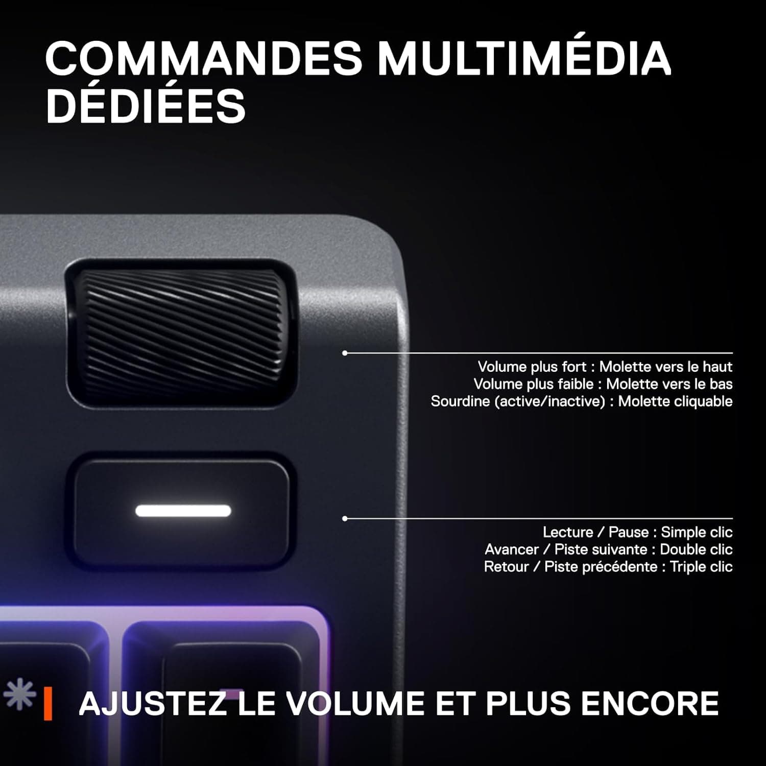 SteelSeries Apex 3 - Clavier de Gaming - Illumination RVB sur 10 Zones - Repose-Mains Magnétique Premium - Agencement Français AZERTY