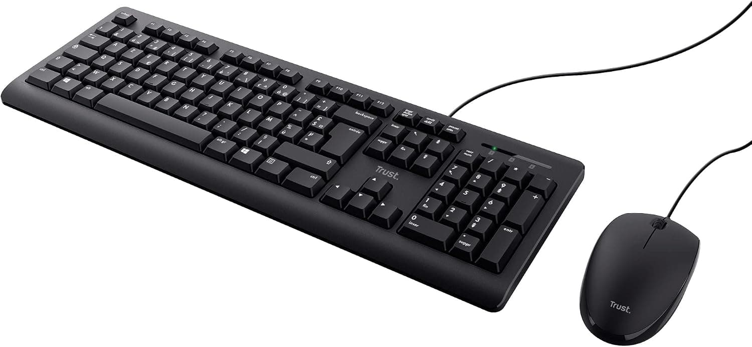 Trust Taro Pack Clavier et Souris Filaires AZERTY Français, Noir