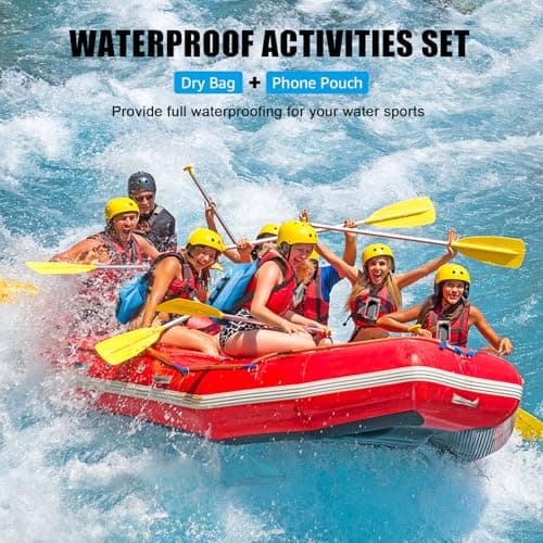 MATEPROX Sac Sec étanche 5L 10L 20L Dry Bag Sack avec Sangle réglable, Sac étanche pour Kayak, Randonnée, Rafting et Camping avec Pochette étanche pour Téléphone-10L Bleu