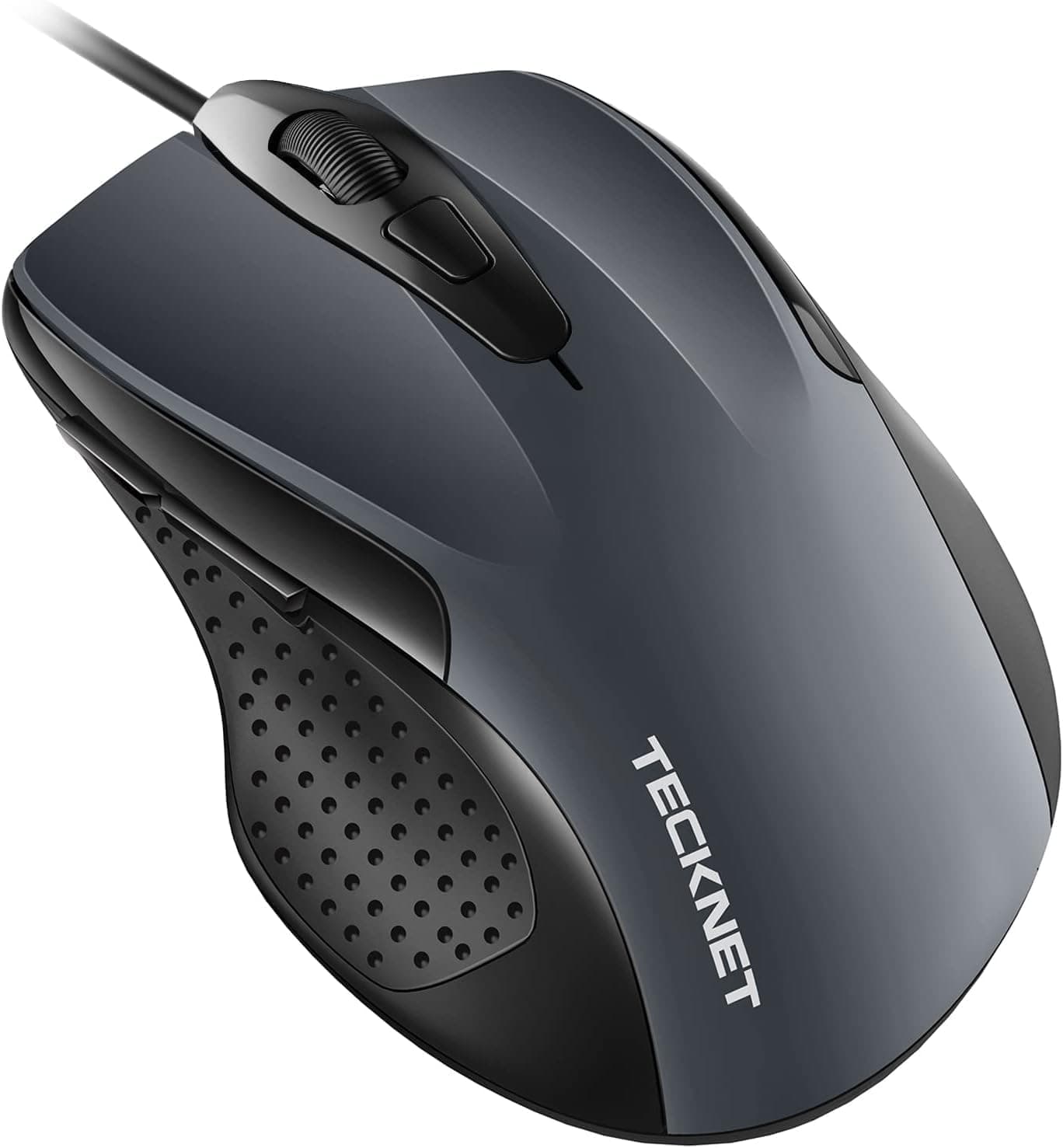 TECKNET Mouse Pro S2 Souris Filaire Optique 6400 DPI, Haute Précision, Gris