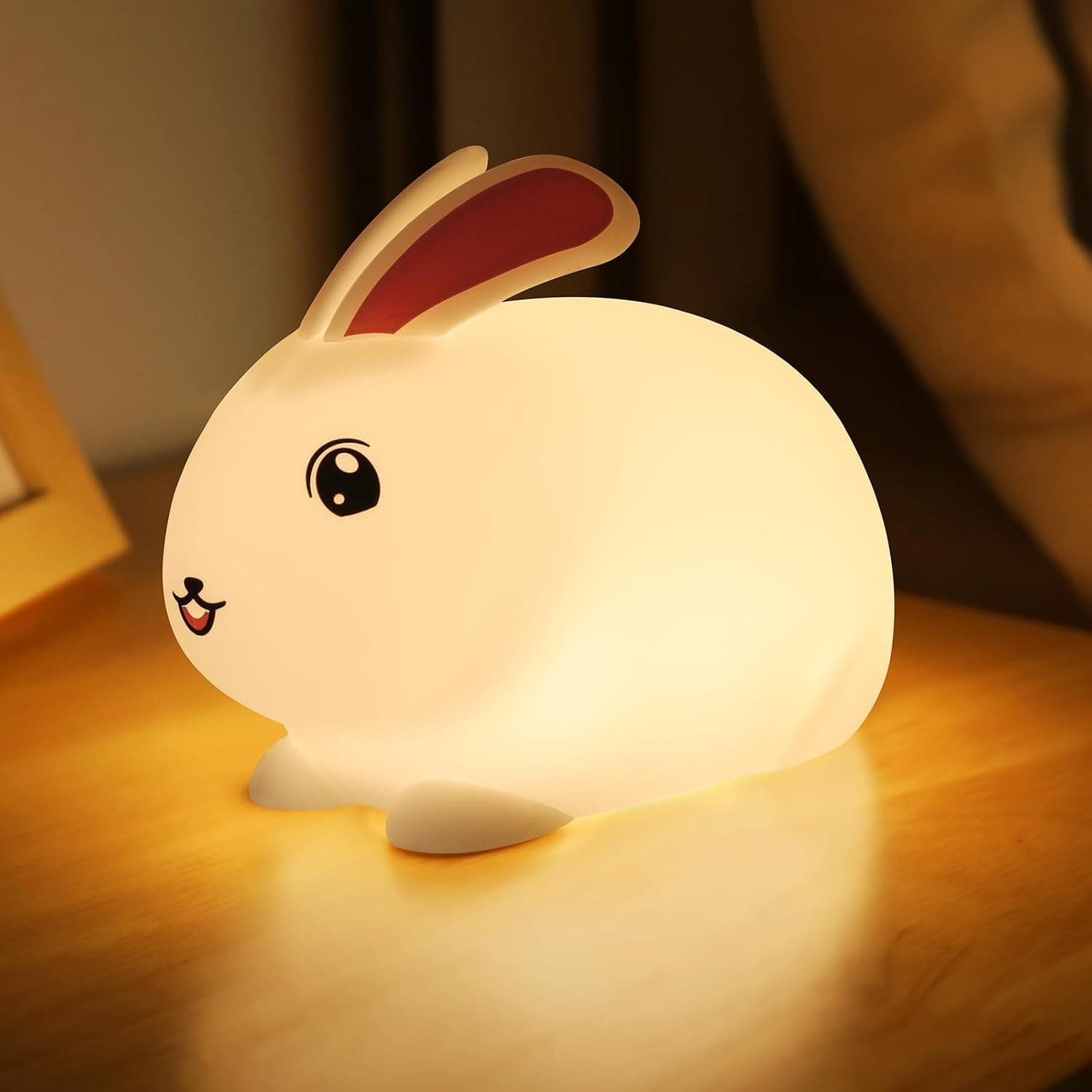 Veilleuse Lapin pour Enfants, 7 Couleurs Veilleuse Bébé