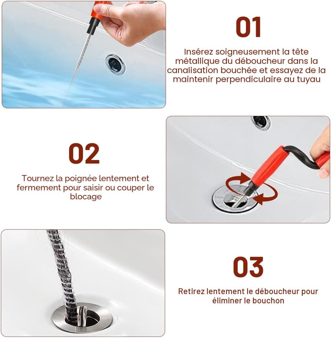 Furet Deboucheur Canalisation, Furet Canalisation 5 m x 6 mm