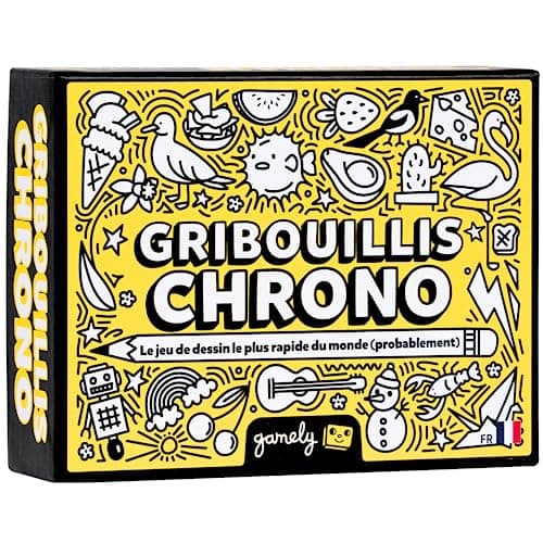 Gribouillis Chrono : Le jeu de dessin vivement frénétique et assurément drôle | Un jeu de société qui se joue en famille, pour les enfants, les adolescents et les adultes (Français)