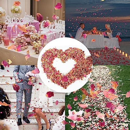 Paquets de confettis de Mariage,Confettis Fleurs Séchées,Pétales Séchées,Pétales Fleurs Séchées,Confettis Mariage Fleurs Séchées,Confettis Pétales de Rose,pour Décoration Mariage