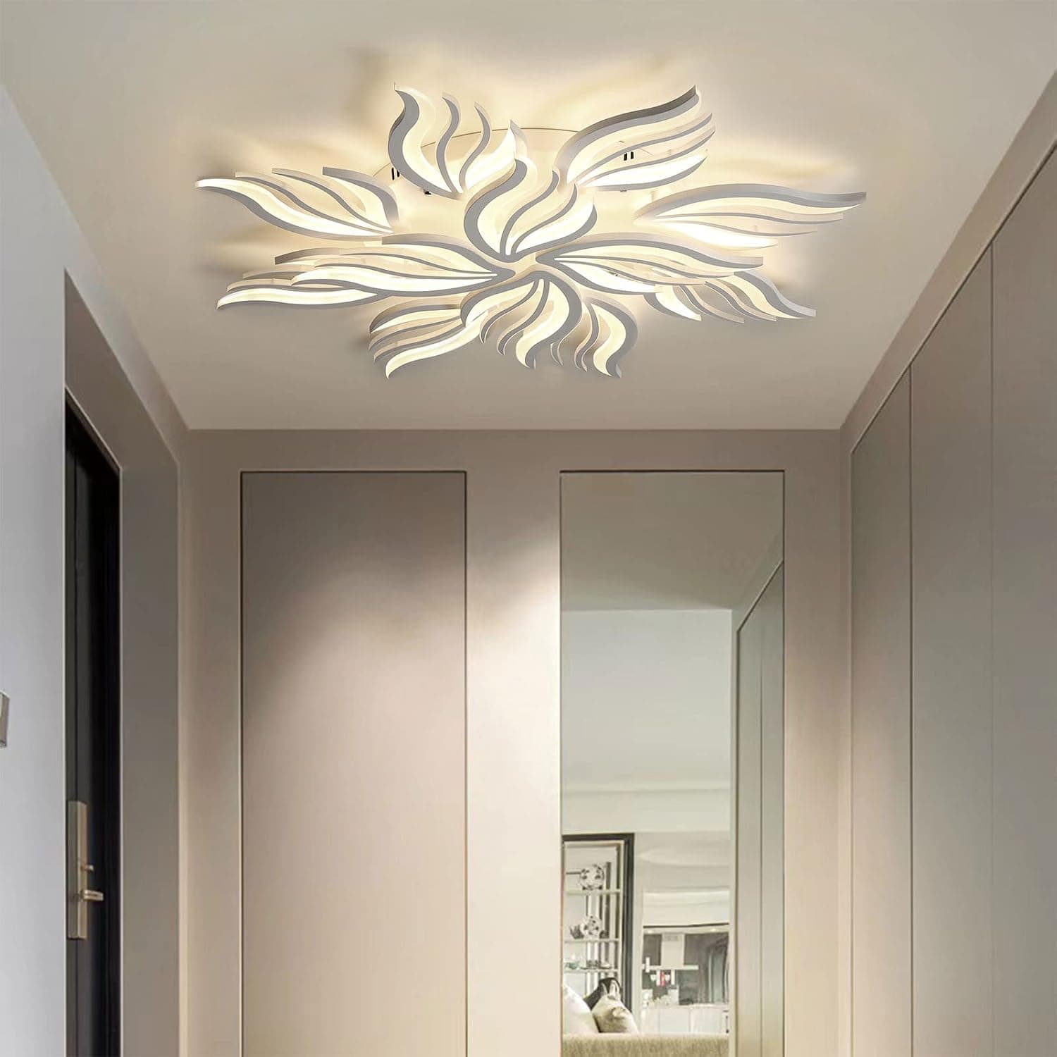 Plafonnier LED moderne dimmable - 115W lampe de salon plafonnier chambre avec télécommande lumière couleur luminosité changement de couleur - plafonnier blanc gradation éclairage intérieur