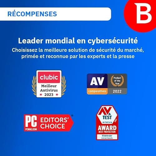 Bitdefender Total Security 2025 | 3 Appareils | 1 An | PC/Mac/iOS/Android | Code d’activation par email | Renouvellement Automatique