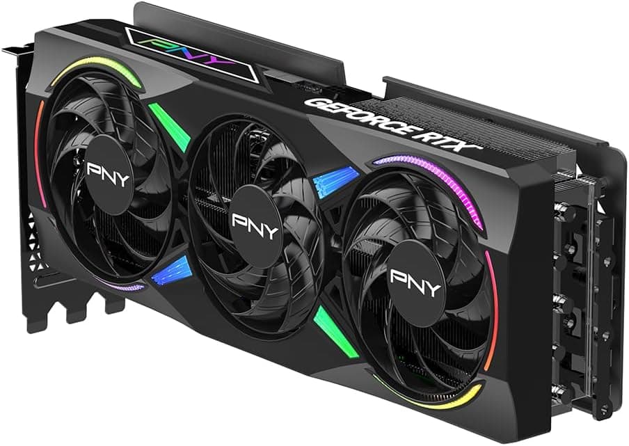 PNY Carte Graphique GeForce RTXTM 5070Ti 16Go ARGB OC Triple Fan DLSS 4 | 16 Go GDDR7, 256 bits, vitesse boostée : 2640 MHz, PCIe® 5.0, HDMI®/DP 2.1, NVIDIA Blackwell Architecture, DLSS 4.5