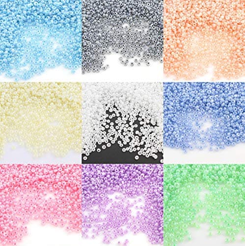 Lot de 6 500 perles de rocaille en verre Ceylan 2 mm 10 couleurs 11/0, perles poney, perles de Ceylan, perles de rocaille (violet)