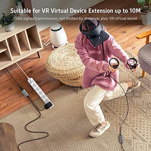 Alxum Actif USB 3.0 Câble Rallonge 10M, Mâle A vers Femelle A Répéteur Câble 5Gbps Compatible pour Oculus Rift, PS VR, Lecteur de Cartes, Clavier, Imprimante, Scanner, Caméra