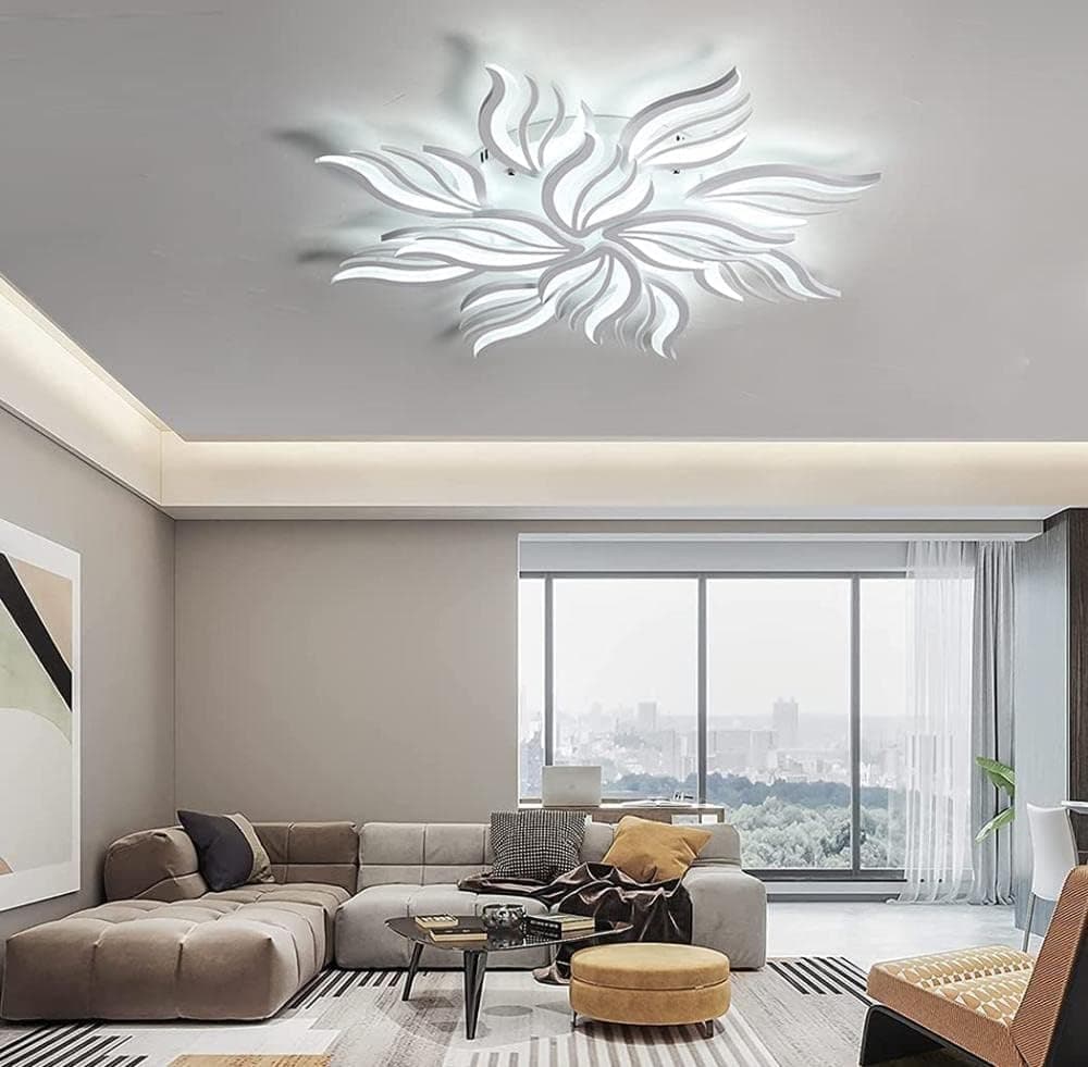Plafonnier LED moderne dimmable - 115W lampe de salon plafonnier chambre avec télécommande lumière couleur luminosité changement de couleur - plafonnier blanc gradation éclairage intérieur