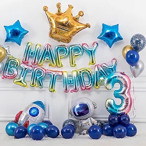 Ponmoo Foil Ballons Chiffre 16/61 Dégradé Bleu, Grands Ballon Numéro 0 1 2 3 4 5 7 8 10-19 20-29 30-39 40 50 60 70 80 90 100, Décoration de Ballons Géants pour Mariages Party et Anniversaires Fête