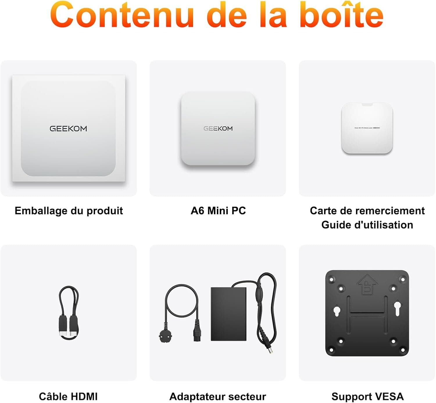 GEEKOM A6 Business Mini PC avec AMD Ryzen 7 6800H, 16Go DDR5 RAM(Évolutif)